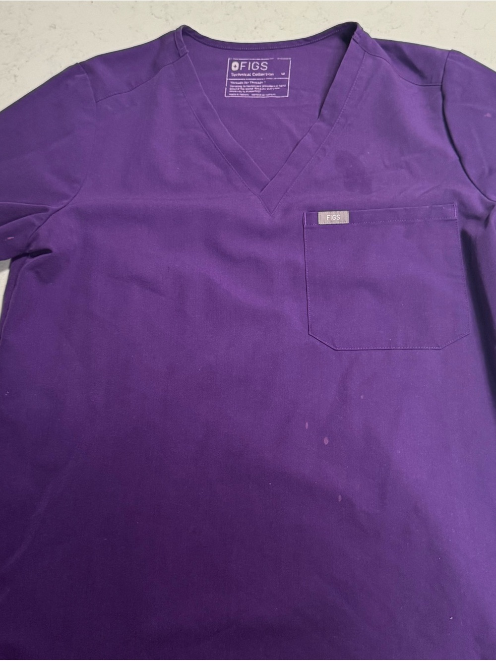 Figs V-Neck Scrub Top — Deep Purple